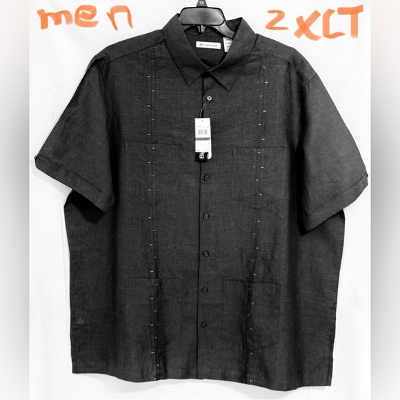 Cubavera Black Casual Button Down Shirt - Picture 1 of 3